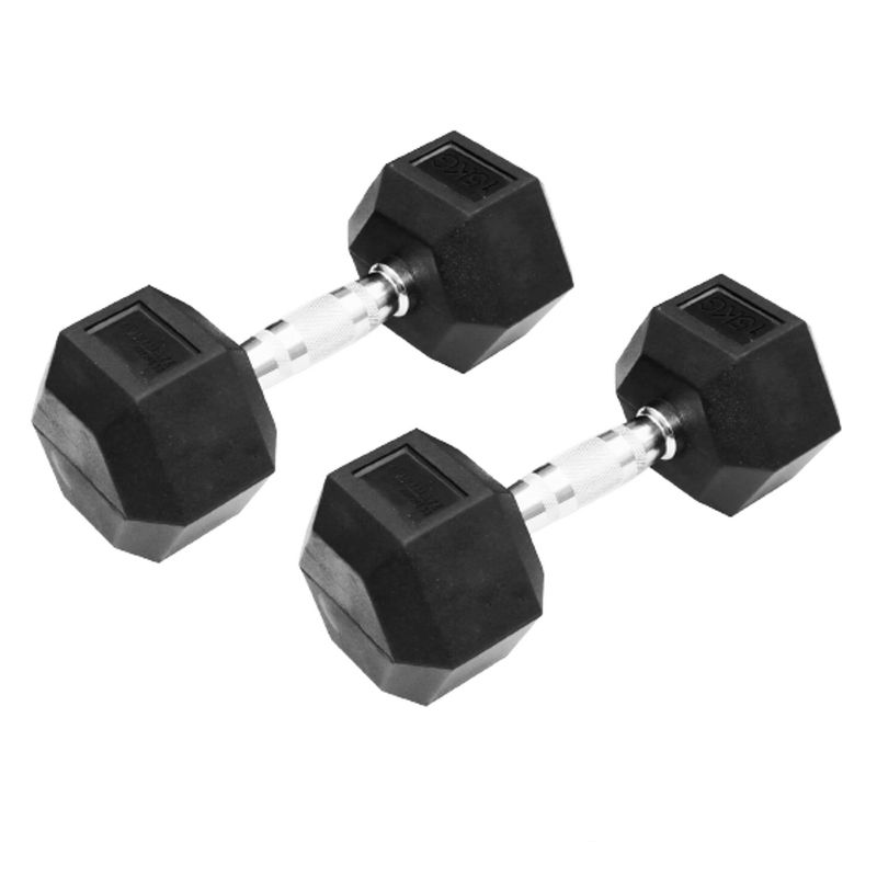 ULTIMATE FITNESS - PAR MANCUERNAS HEXAGONALES 15KG