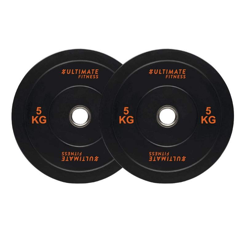 ULTIMATE FITNESS - PAR DISCOS OLÍMPICOS BUMPER 5 KG