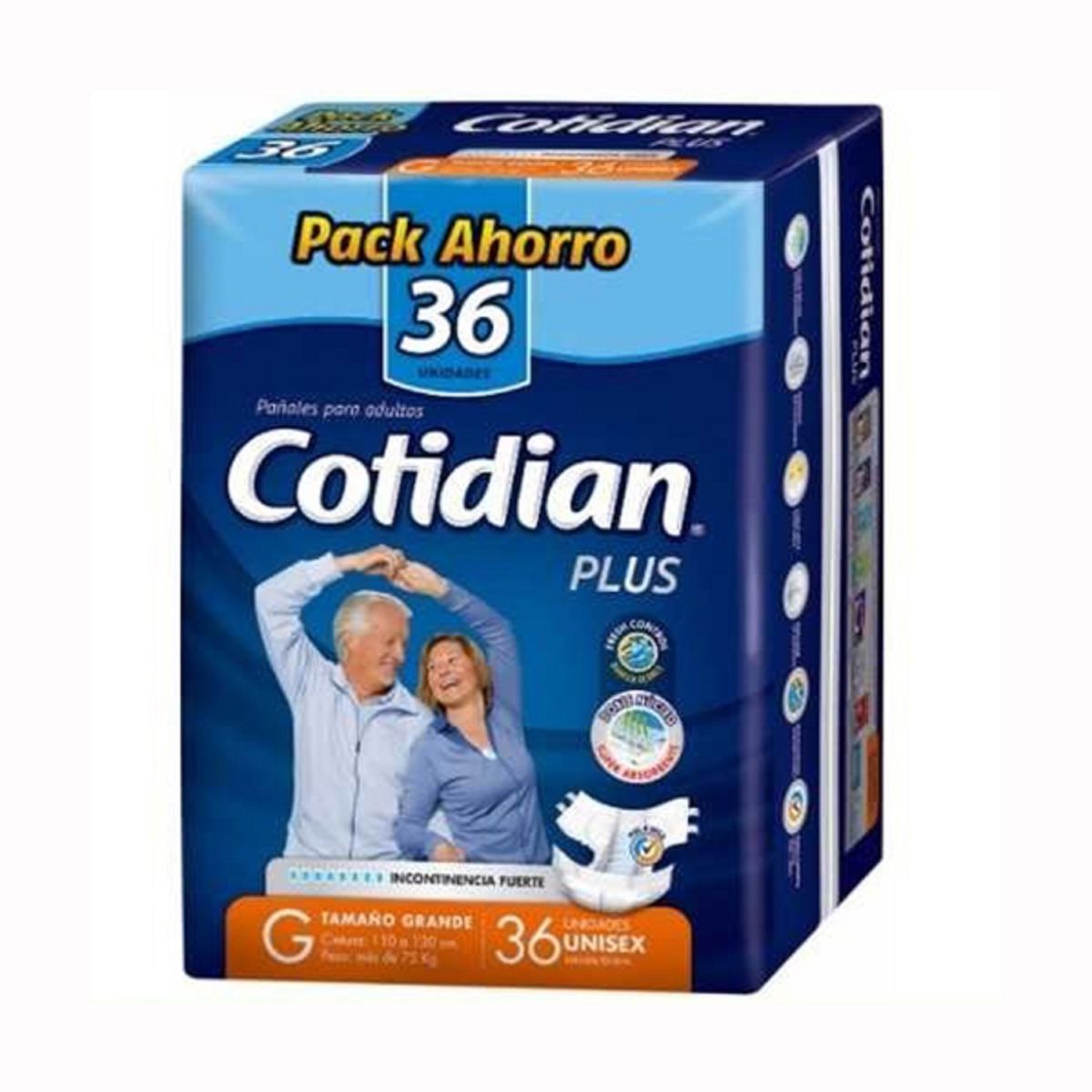 COTIDIAN - PAÑALES COTIDIAN PLUS TALLA G 36 UNIDADES