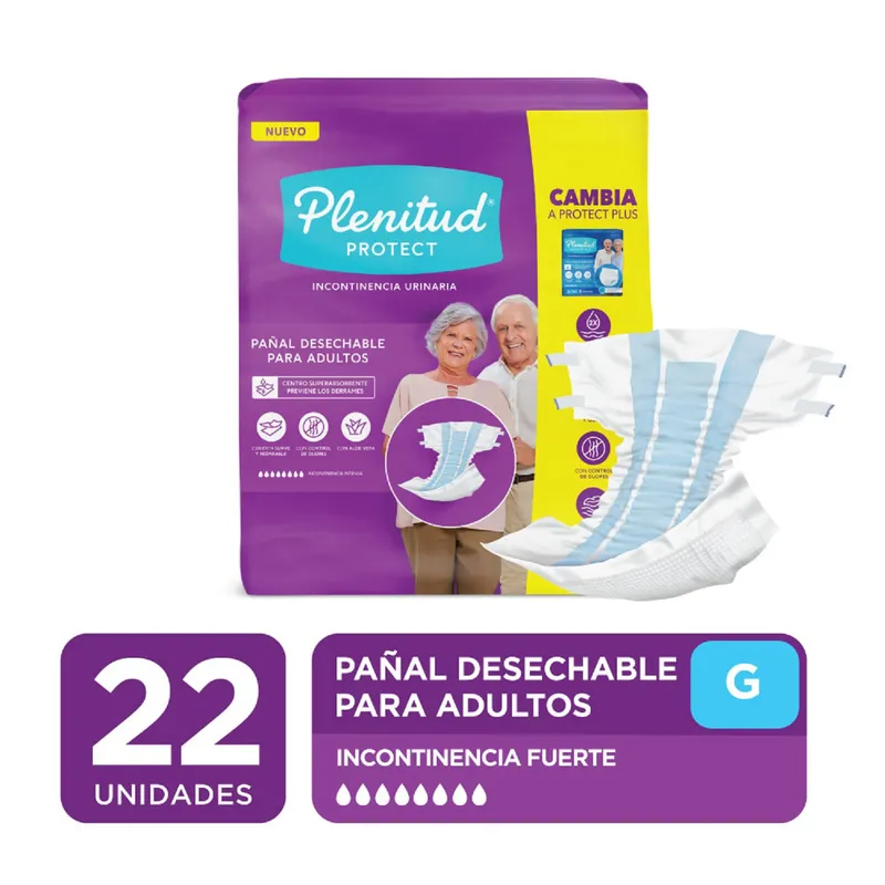 PLENITUD - PAÑALES ADULTOS PLENITUD PROTEC TALLA G 22 UNIDADES