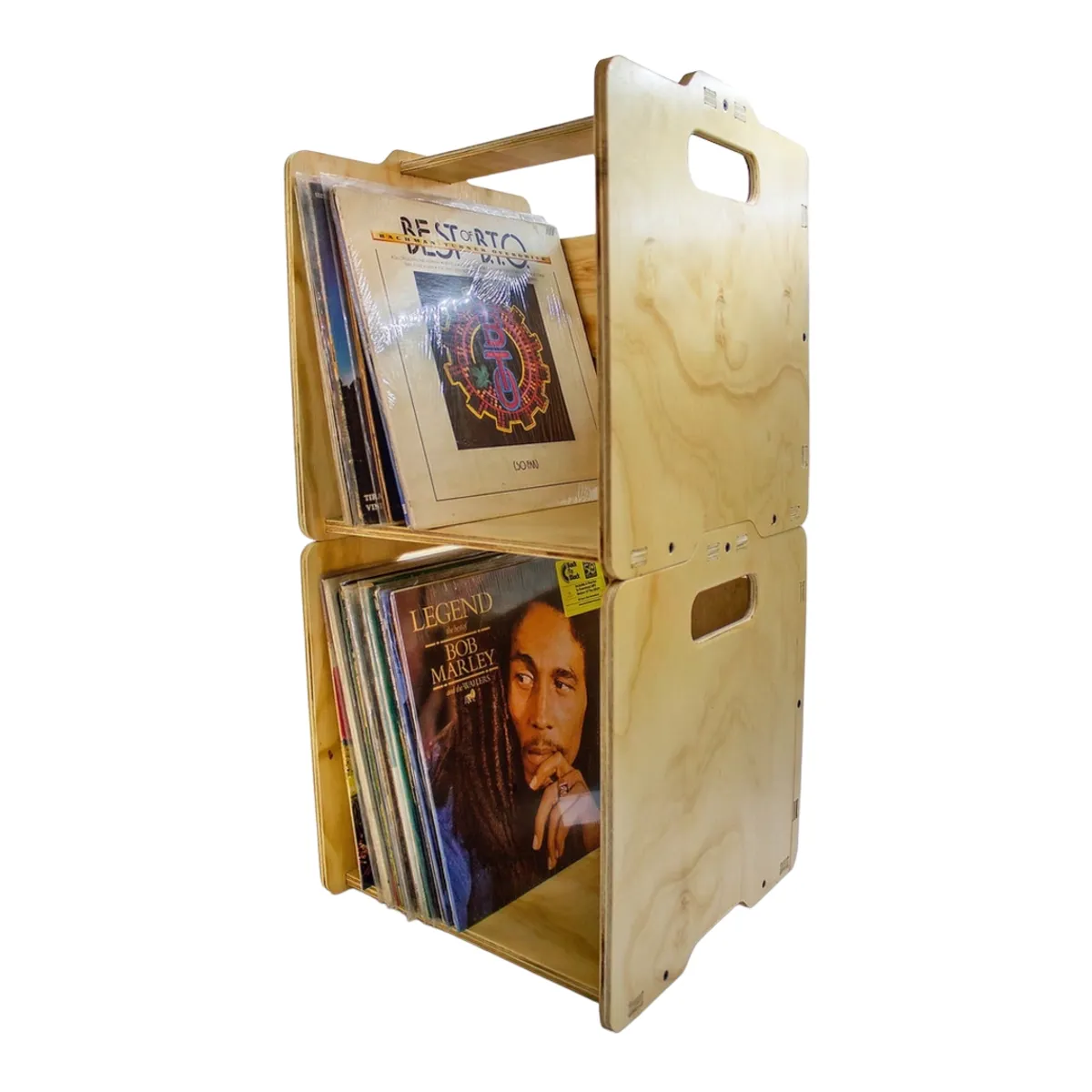 ENTORNO ESTUDIOS - Cajón Apilable Para Vinilos Encina