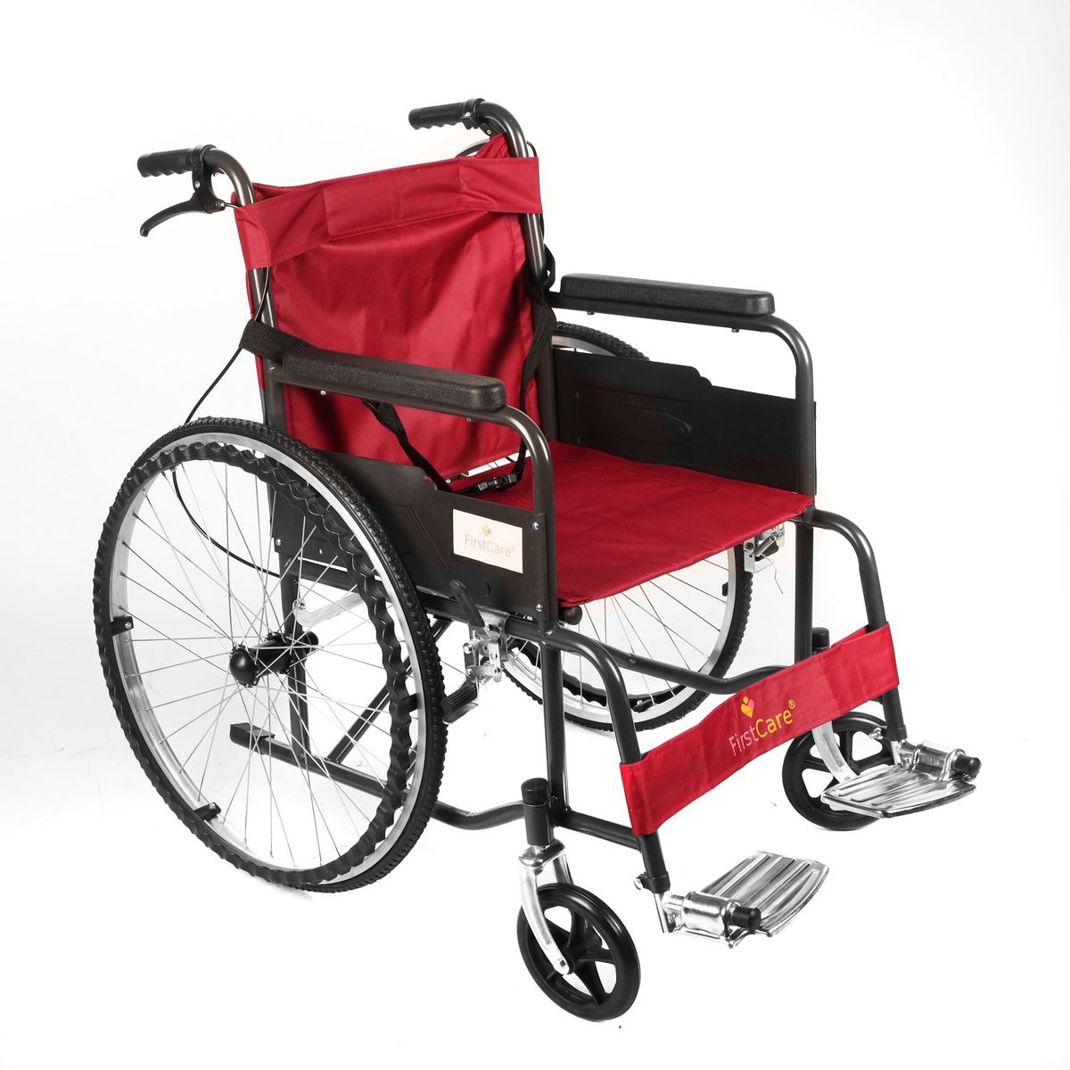 FIRST CARE - SILLA DE RUEDAS STANDARD PLEGABLE ROJO