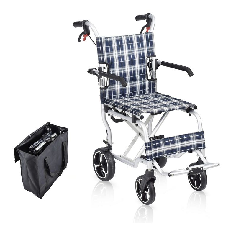 FIRST CARE - SILLA DE RUEDAS DE TRANSPORTE PREMIUM CON BOLSO