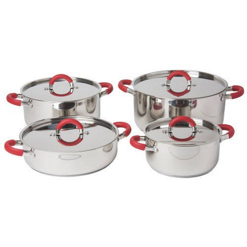 GENERICO - Batería de cocina 8 piezas acero inoxidable