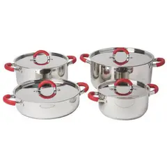 GENERICO - Batería de cocina 8 piezas acero inoxidable
