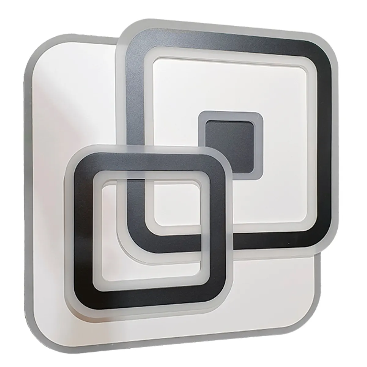 GENERICO - Lampara De Techo Led Cuadrada Blanco Negro Potente Control remoto