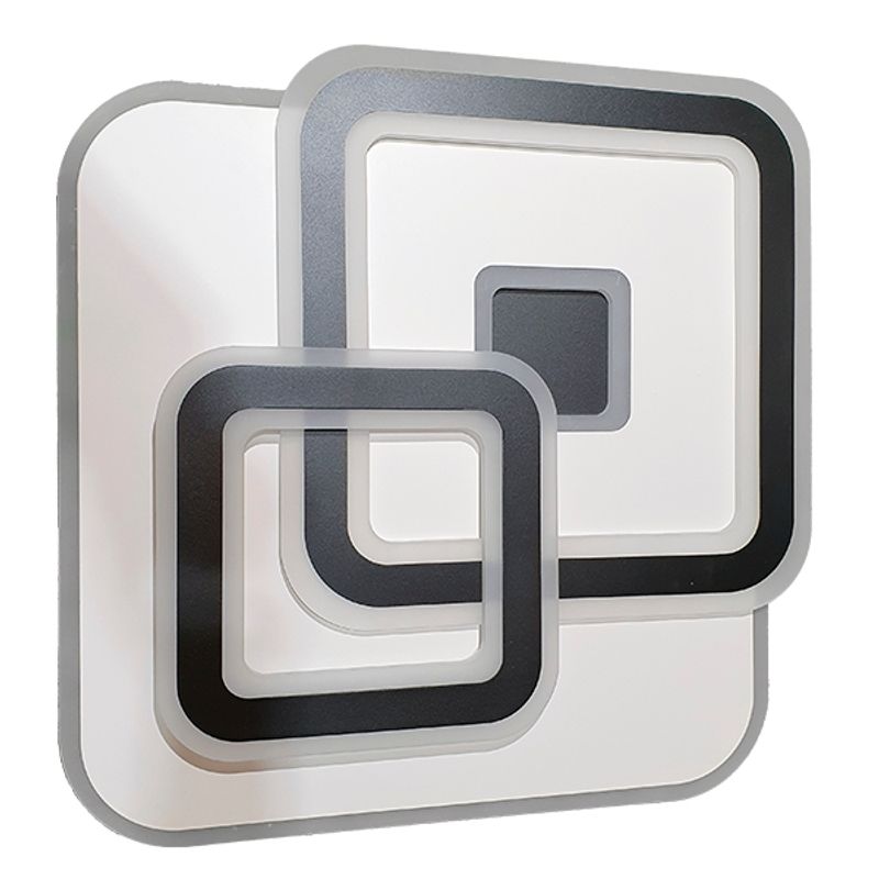 GENERICO - Lampara De Techo Led Cuadrada Blanco Negro Potente Control remoto