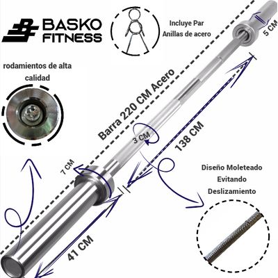 Imagen 2 del producto Barra Olímpica 20 Kg X 220 Cm