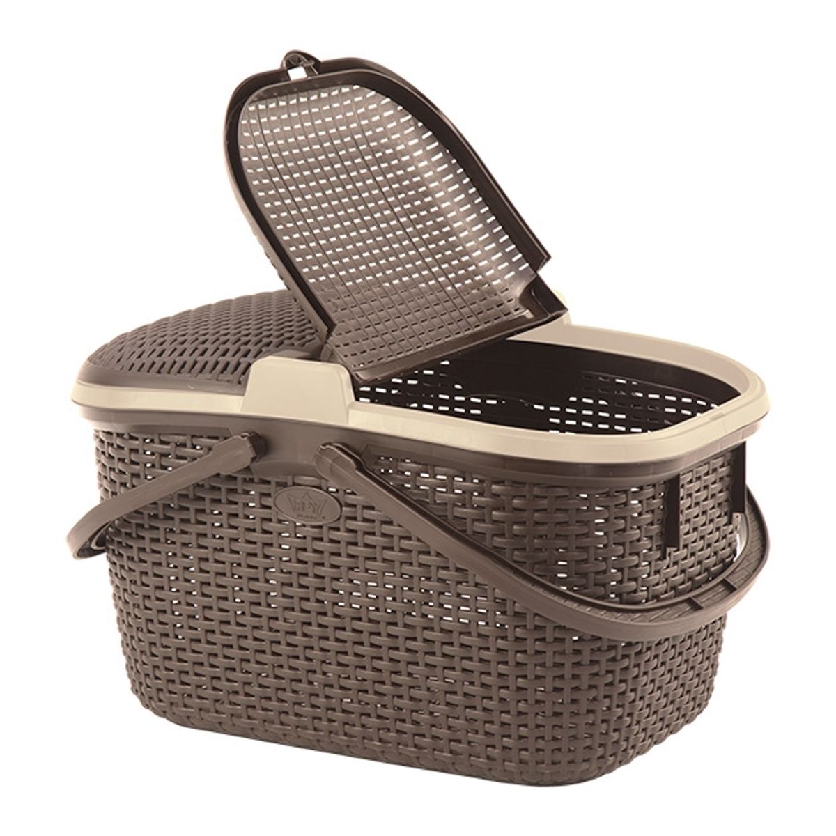 REYPLAST - Canasta Moderno Cesto Ratan Para Alimentos Picnic Camping Café Crema