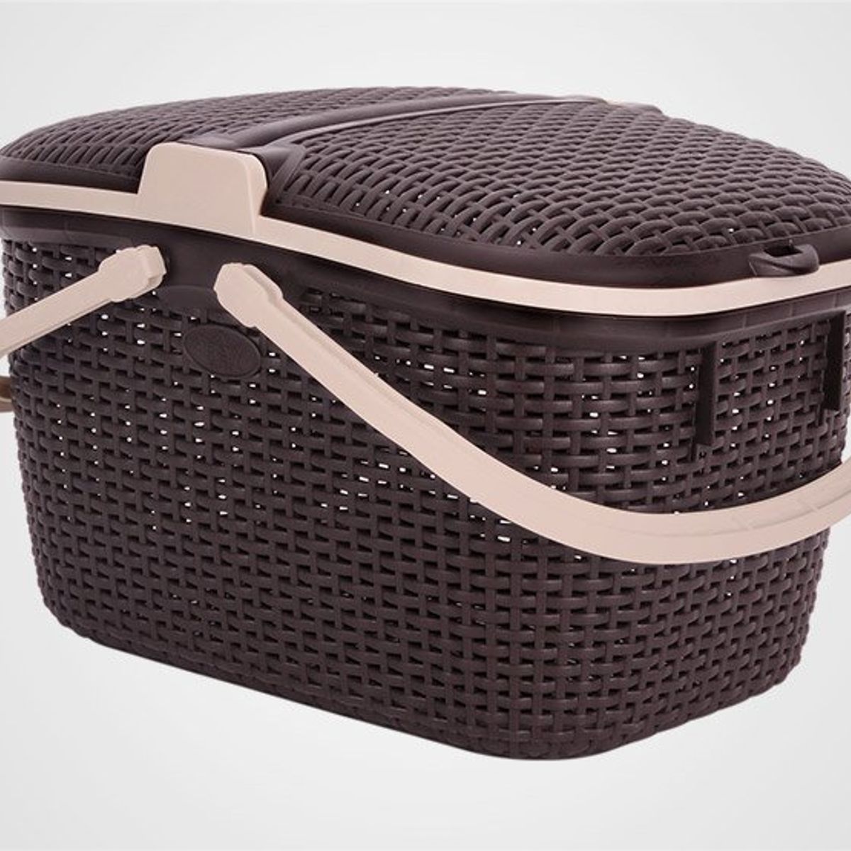 REYPLAST - Canasta Moderno Cesto Ratan Para Alimentos Picnic Camping Café Crema