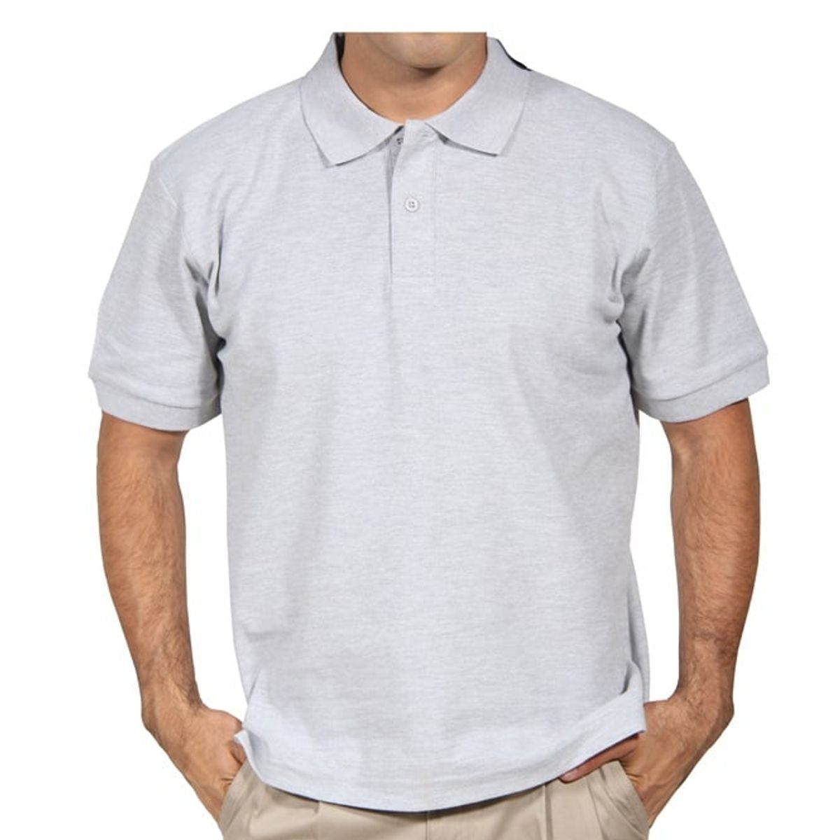 90 GRADOS - Polera Pique Hombre Manga Corta Gris