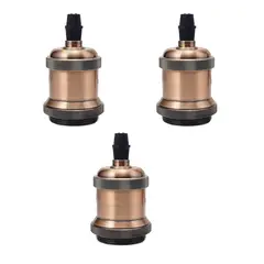 HB LEDS - Pack 3 Soquetes E-27 Retro Bronce Vintage