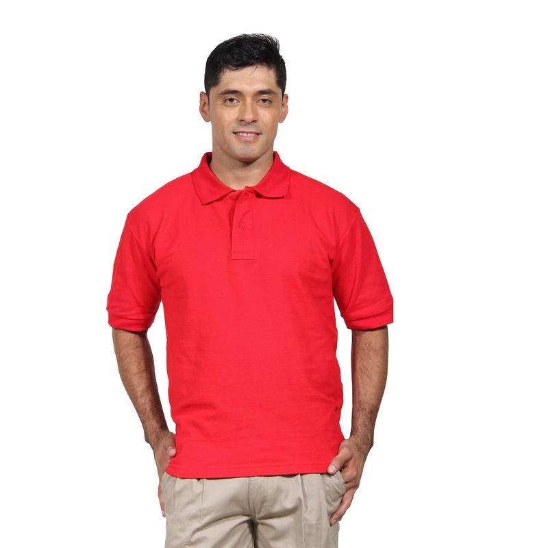90 GRADOS - Polera Pique Hombre Manga Corta Roja
