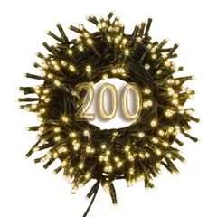 GENERICO - Luces Led Calidas 200 Navidad Lineales 8 Modos 13 Mts