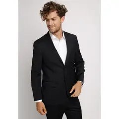 TRIAL - Chaqueta Hombre Formal Lana S100'S Liso Slim Mix&Color Negro