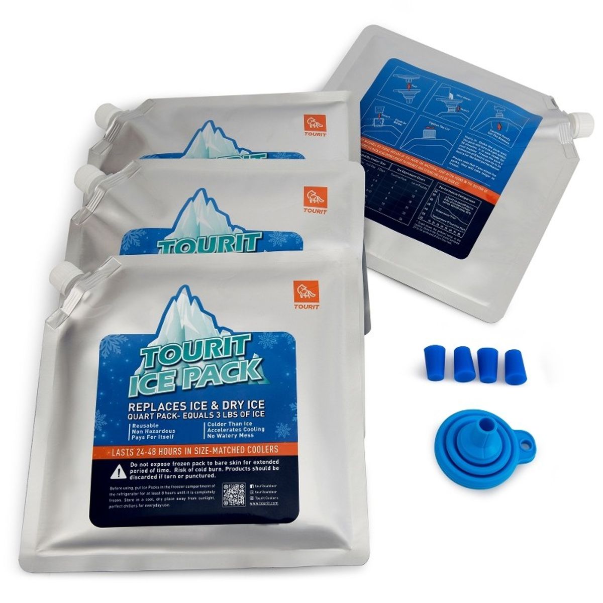 TOURIT - Tourit Paquete de Hielos Reutilizables para Refrigeración Pack x4