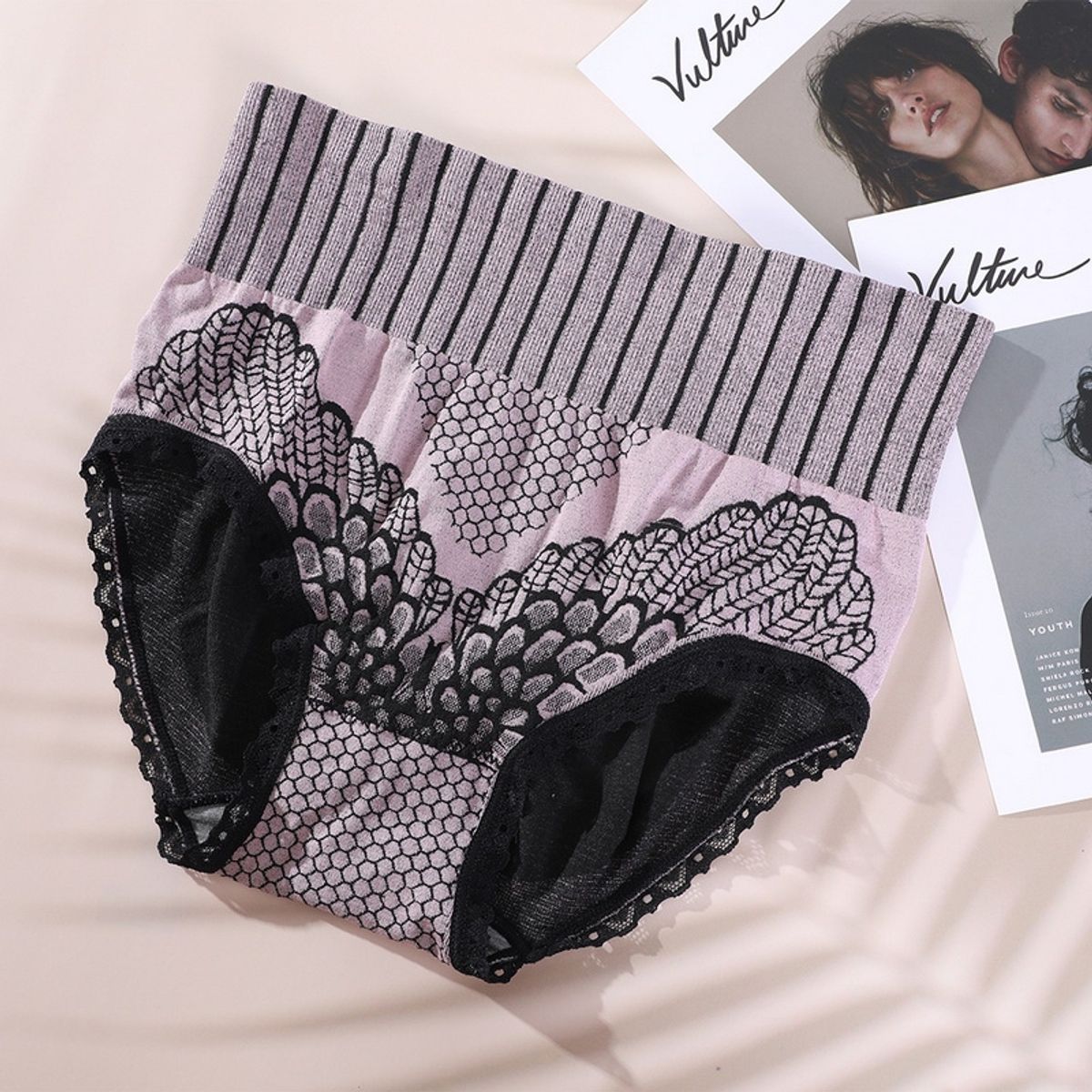 EVERSO - Pack 5 Bikini Faja Con Levanta Glúteos Mujer Tiro Alto