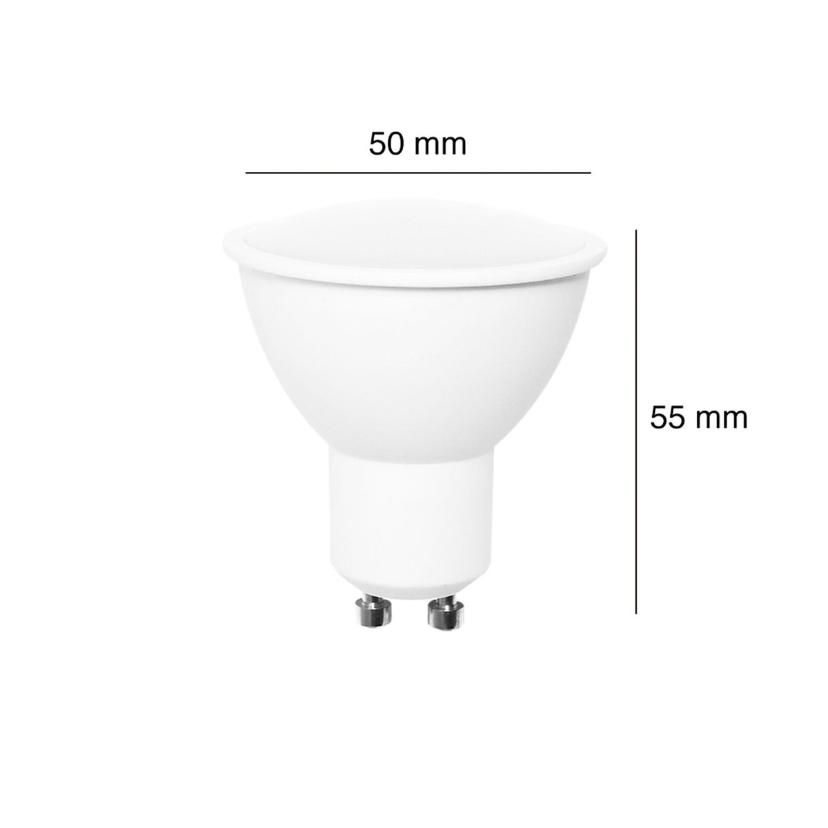 MEGABRIGHT - Pack 5 Ampolletas LED 5.5 W GU-10 Luz Neutra Certificacion SEC