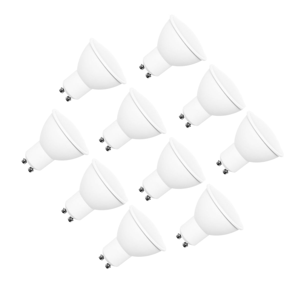 MEGABRIGHT - Pack 10 Ampolletas LED 5.5 W GU-10 Luz Neutra Certificacion SEC