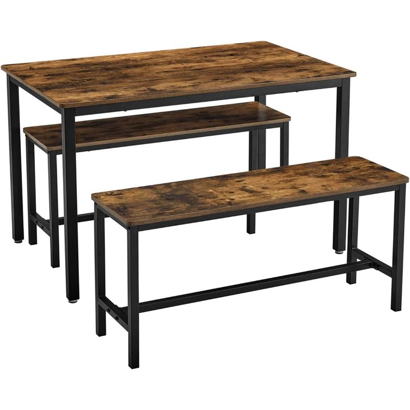 SPACEZAT - Comedor con dos Banquetas Nybro Estilo Industrial