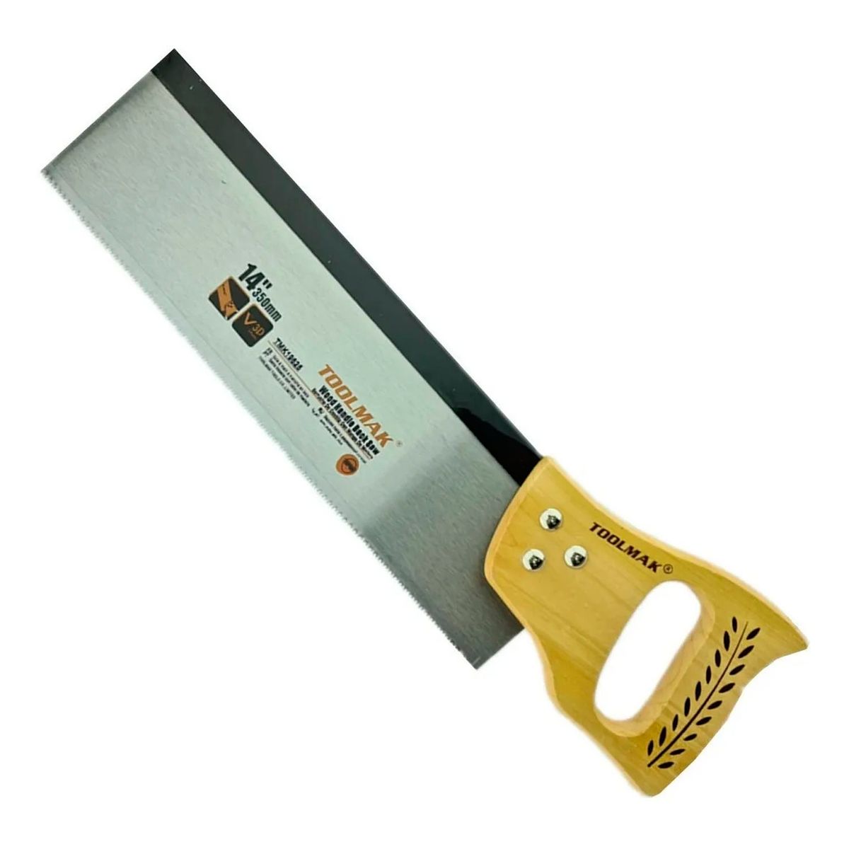 GENERICO - Serrucho Sierra Costilla Con Mango Madera 350mm Toolmak