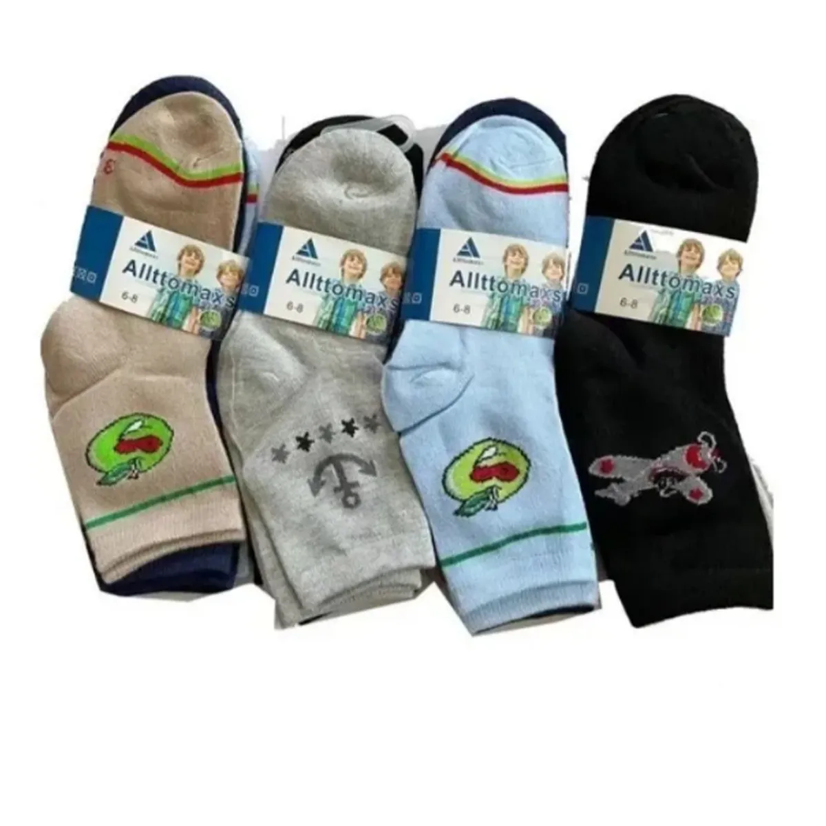 EVERSO - Pack 12 Calcetines De Niño Algodón Con Bambú Tallas 2 A 10