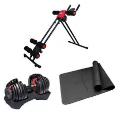 ULTIMATE FITNESS - MÁQUINA ABDOMINALES MAT YOGA 5MM MANCUERNA INTERCAMBIABLE 24KG