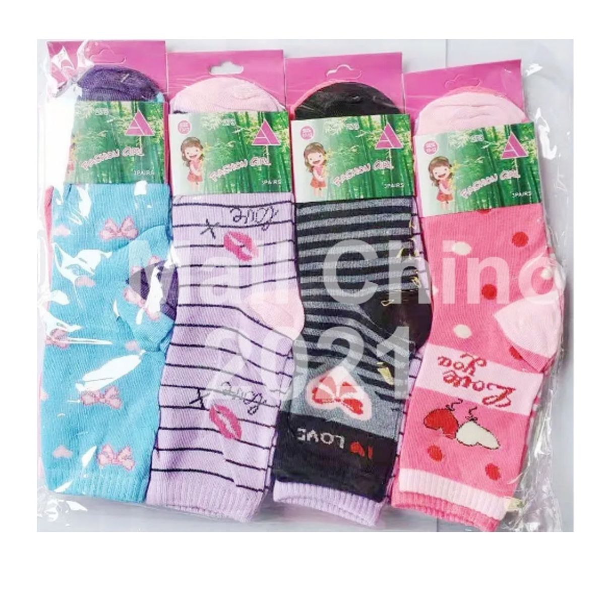 EVERSO - Pack 12 Pares Calcetín Algodón Con Bambu Para Juvenil Niña.