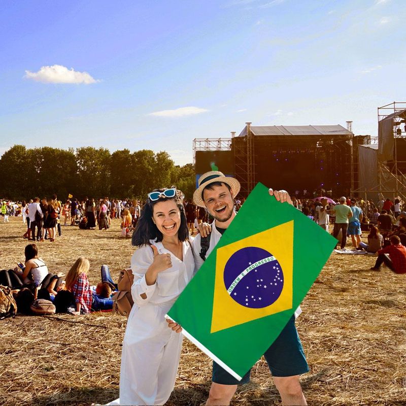 GENERICO - Bandera de Brasil de 150cm x 90cm