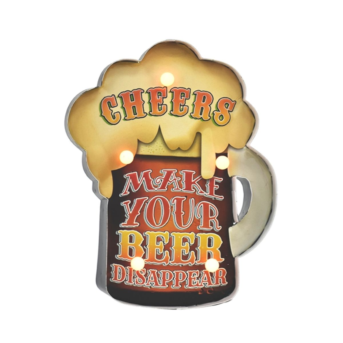 MSA MUEBLES SANTA ANA - LETRERO VINTAGE LED CHEERS (30 x 5 x 36 cms.)