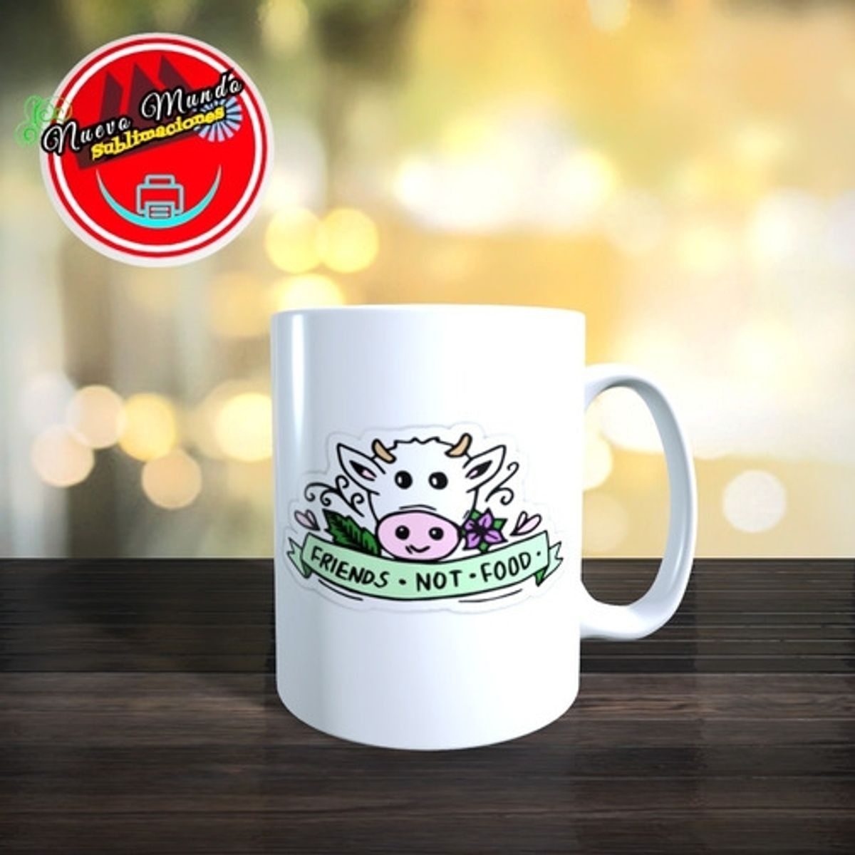 GENERICO - Taza Blanca Vegan - Friend Not Food