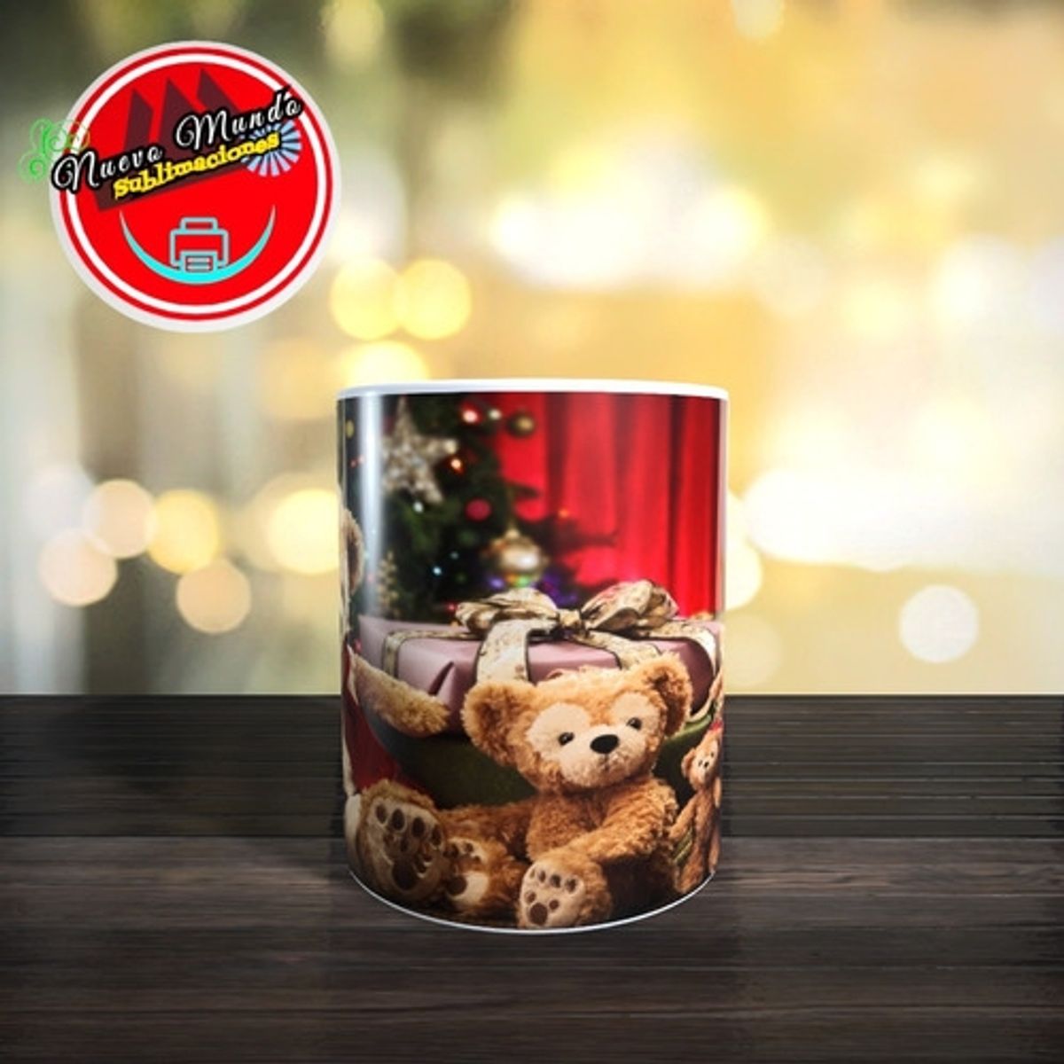 GENERICO - Taza Blanca De Navidad - Diseño Osos De Peluche