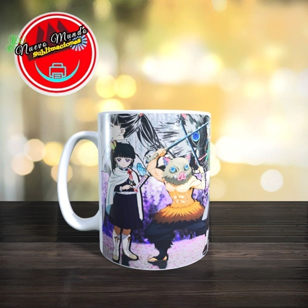 GENERICO - Taza Blanca De Demon Slayer - Cazadores De Demonios