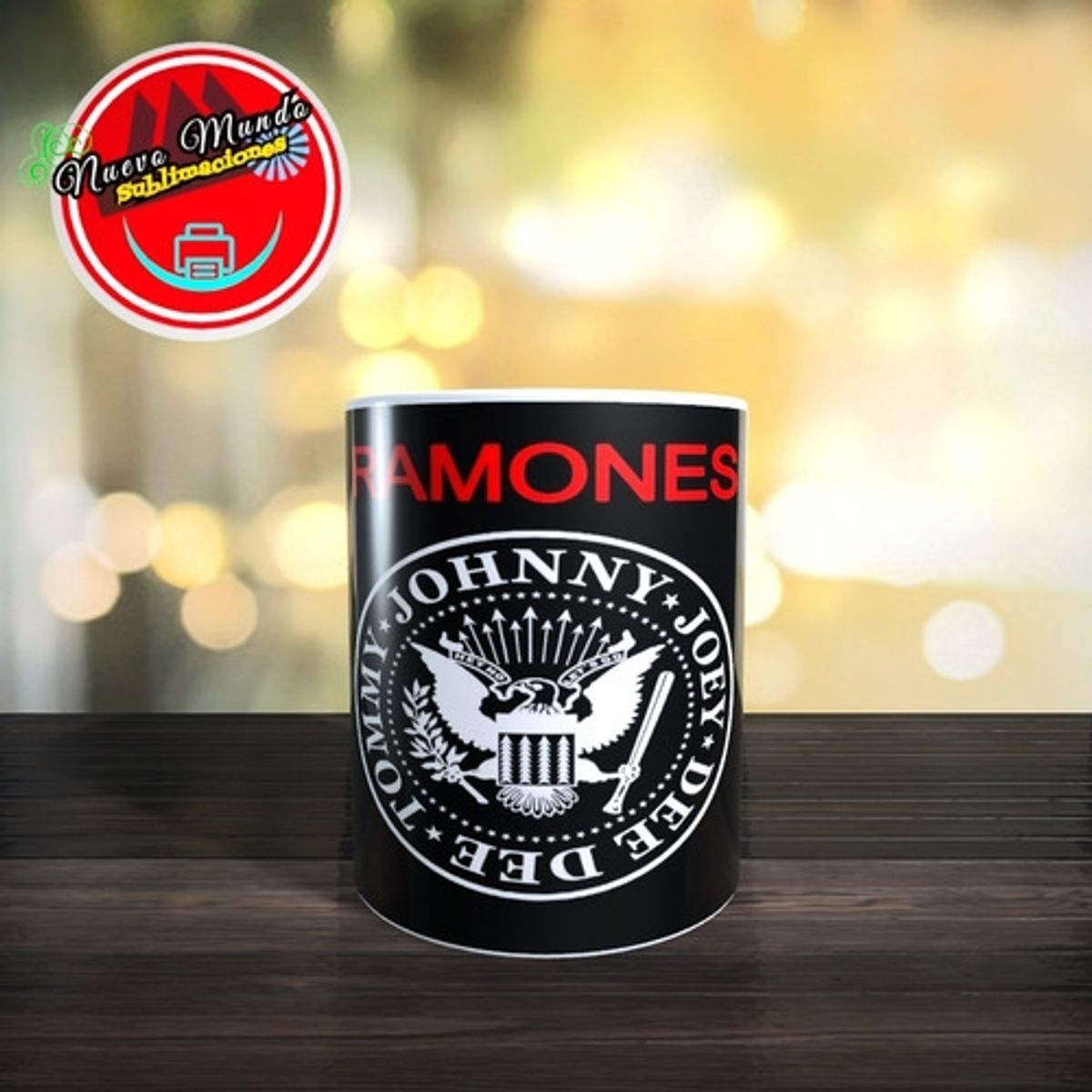 GENERICO - Taza Blanca De Ramones Logo