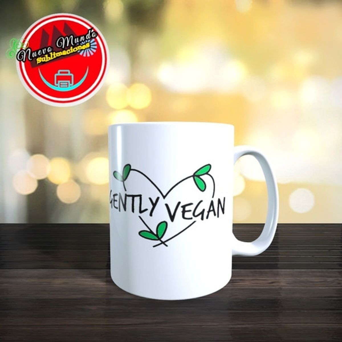 GENERICO - Taza Blanca Gently Vegan