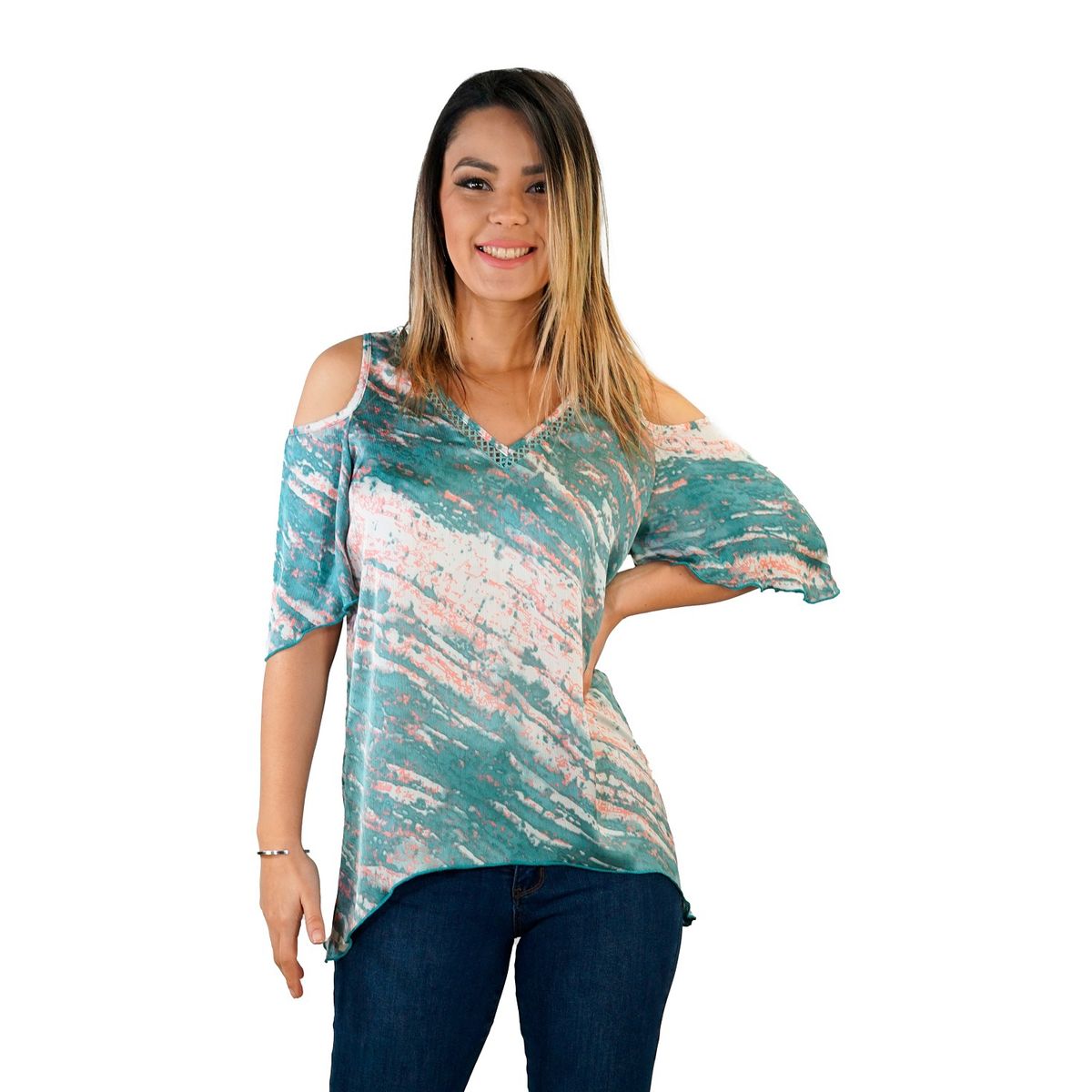 TENTATION - Bluson Estampado MC Verde