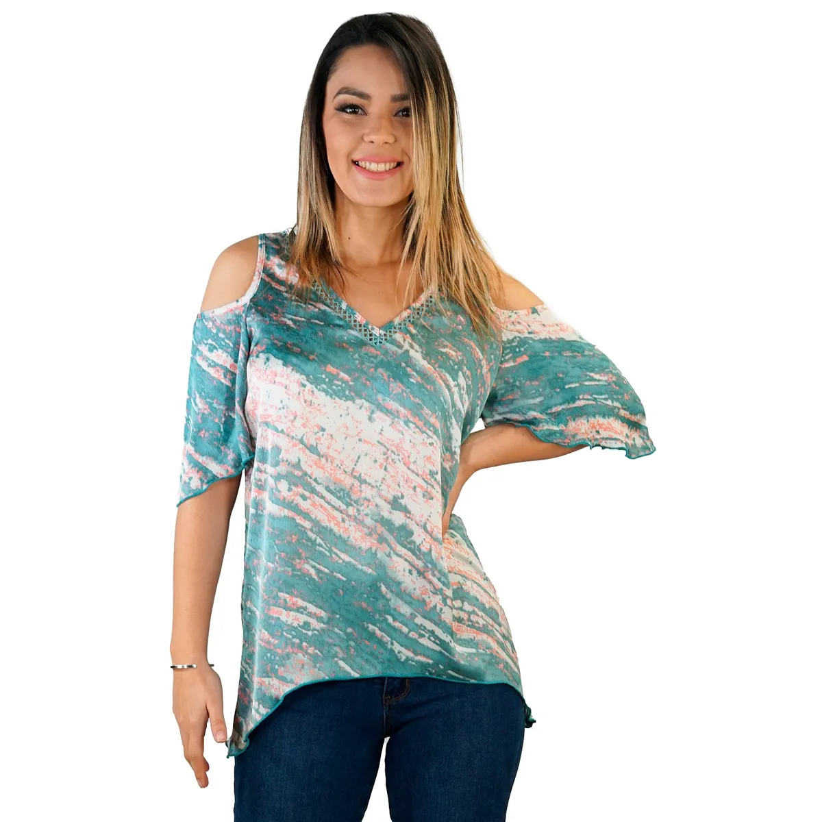 TENTATION - Bluson Estampado MC Verde