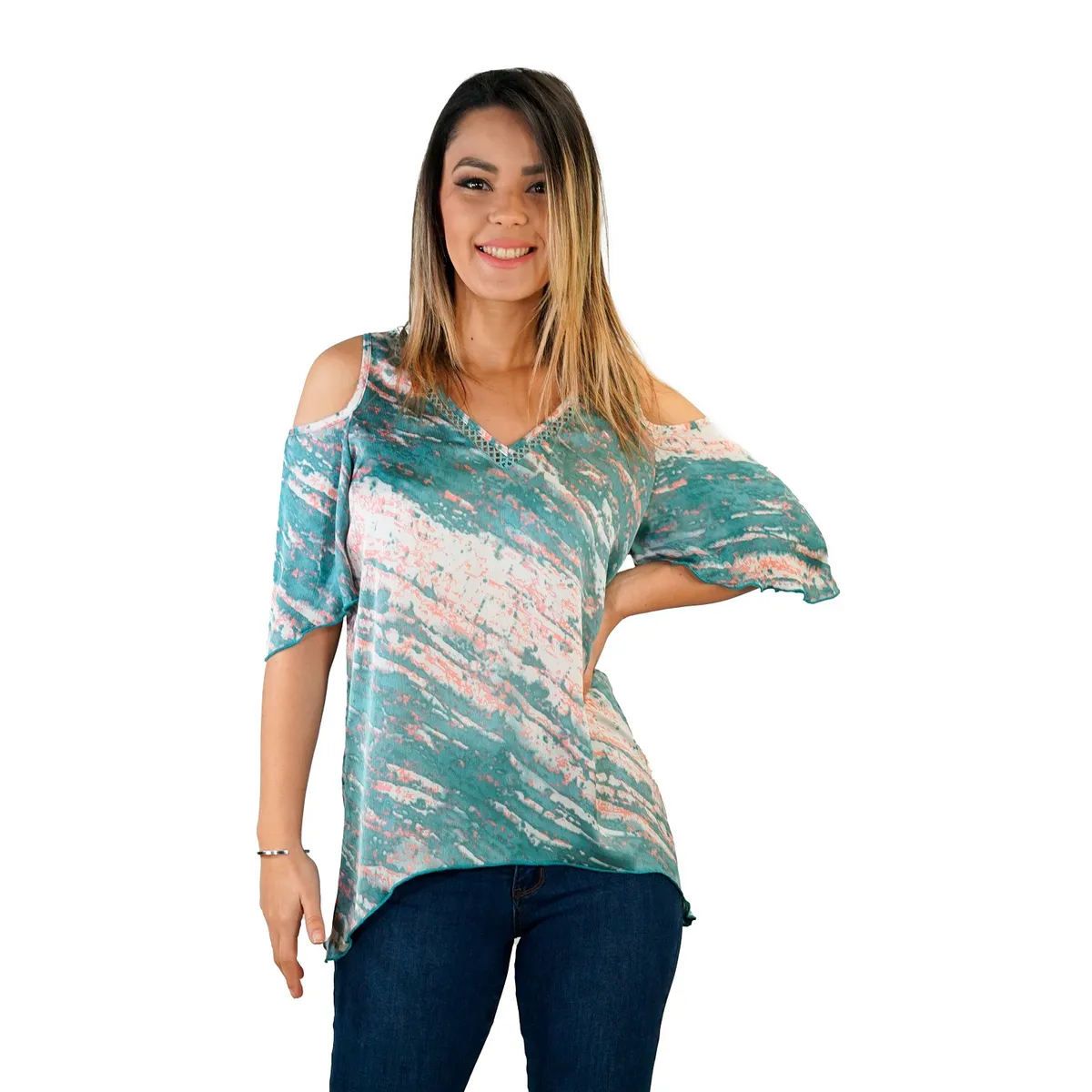 TENTATION - Bluson Estampado MC Verde