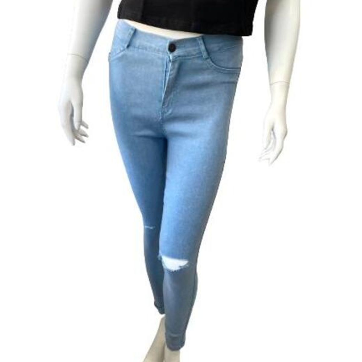 GENERICO - PANTALON ELASTICADO RASGADO MUJER
