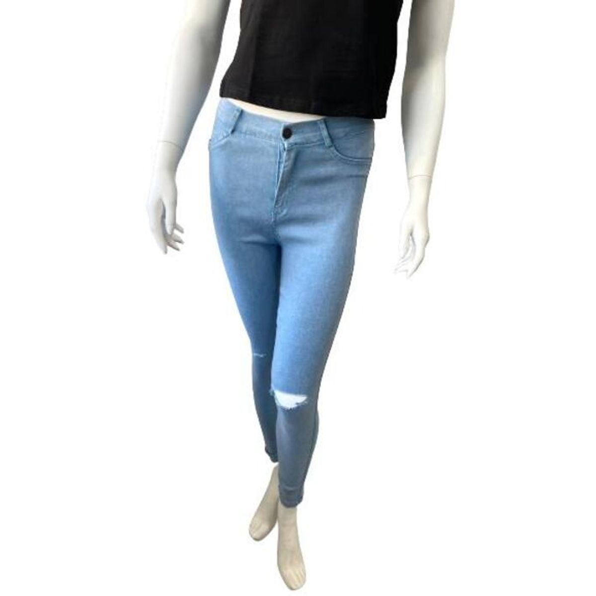 GENERICO - PANTALON ELASTICADO RASGADO MUJER