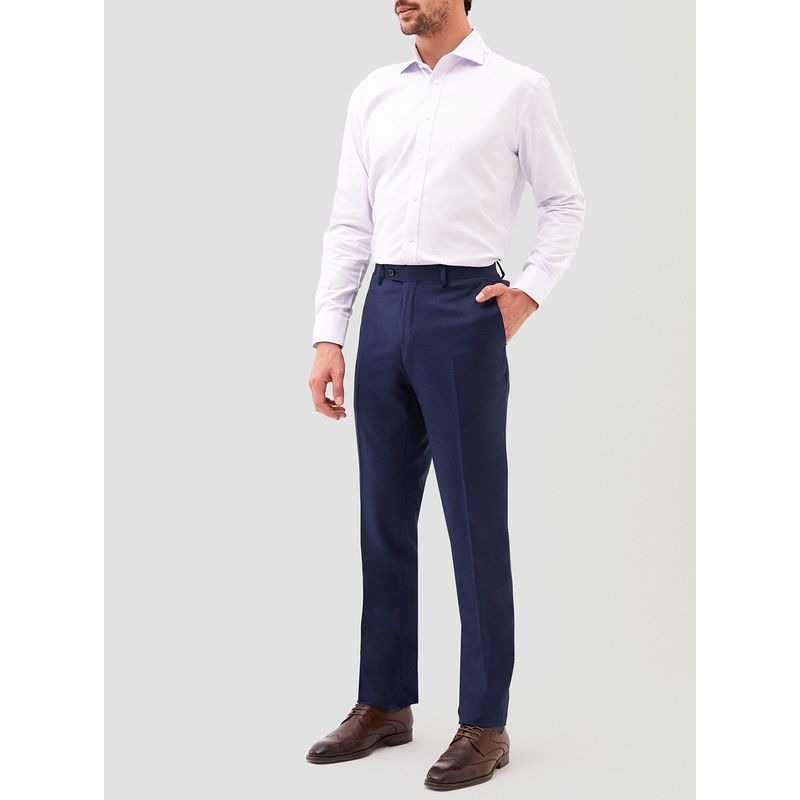 TRIAL - Pantalón Hombre Formal Lana S100'S Liso Slim Mix&Color Azul