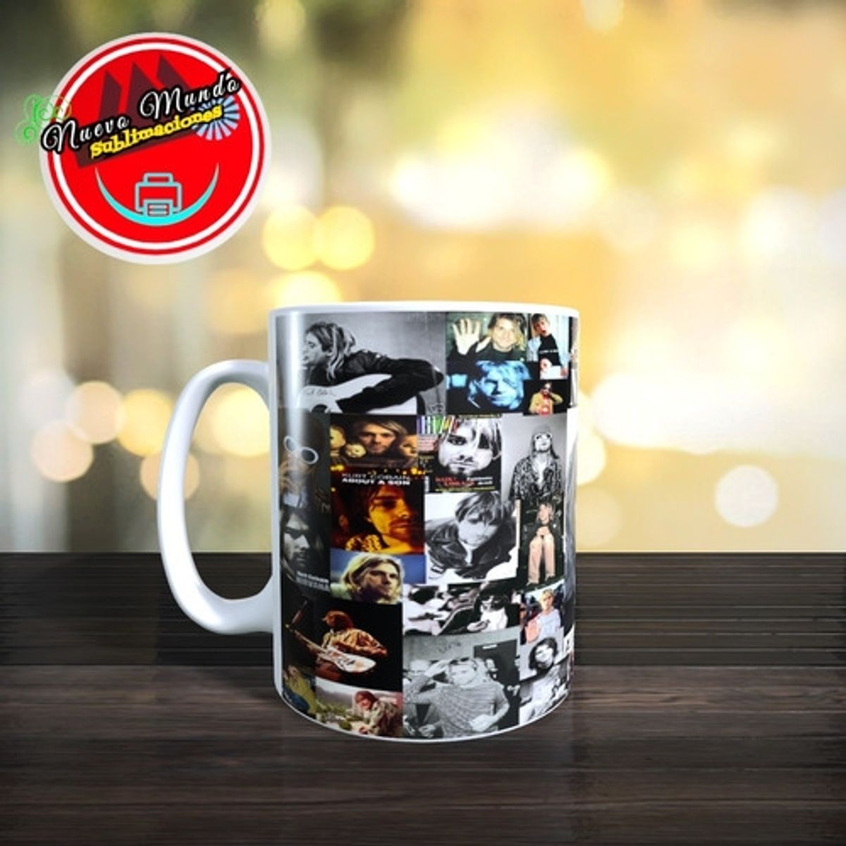 GENERICO - Taza Blanca De Nirvana - Kurt Cobain Collage