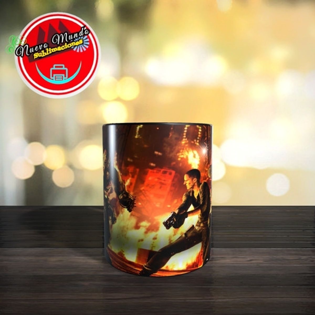 GENERICO - Taza Mágica De Resident Evil 6 - León Y Jake Vs Ustanak