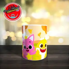 GENERICO - Taza Blanca De Pinkfong Y Tiburón Bebe