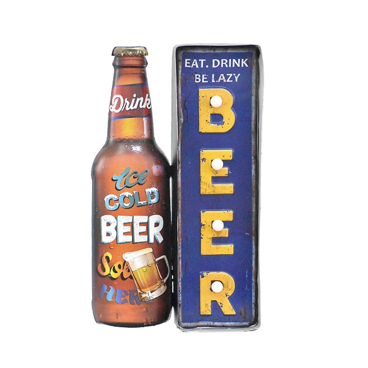 GENERICO - LETRERO VINTAGE LED BEER (27 x 5 x 45.5 cms.)