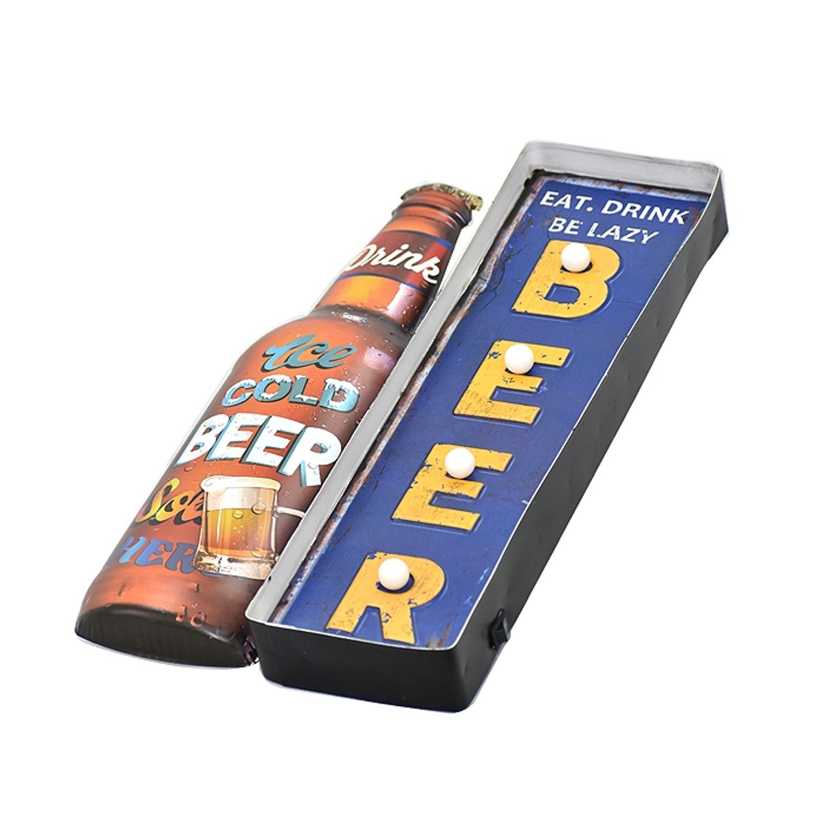 GENERICO - LETRERO VINTAGE LED BEER (27 x 5 x 45.5 cms.)