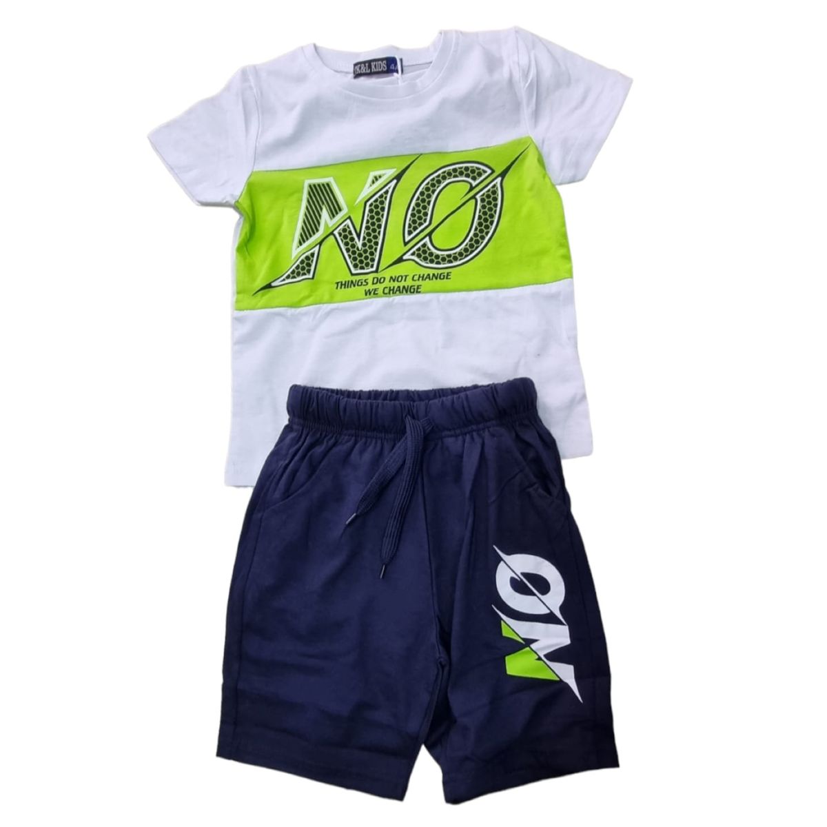 AGW - Pack 3 Conjunto Polera + Short Niño Algodon tricolor Surtidos.