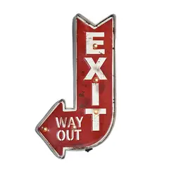 MSA MUEBLES SANTA ANA - LETRERO VINTAGE LED EXIT (41 x 5 x 22 cms.)