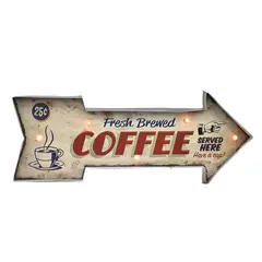 GENERICO - LETRERO VINTAGE LED FRESH COFFE (60 x 5 x 23 cms.)