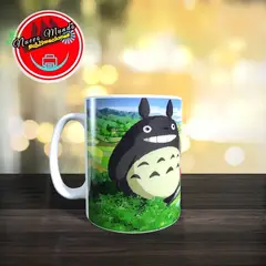 GENERICO - Taza Blanca De Satsuke, Mei Y Totoro En El Arbol.